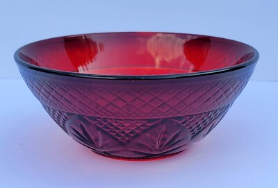 Vintage  Luminarc Antique Red Individual Salad Bowl Cristal D'Arques Durand