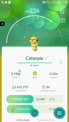 Pokémon Shiny Caterpie GO