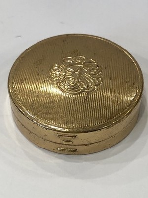 Vintage 1940-50s Tussy Rouge Compact Rare Gold Brass Tone Collectable Monogramed