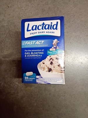 LACTAID Fast Act Lactase Enzyme Supplement, 96 Caplets Expiration In 2028 - NEW