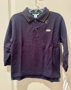 Toddler Boy Embroidered Football Long Sleeve Polo Shirt By HARTSTRINGS - Size 4T