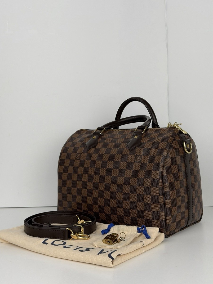 Louis Vuitton Speedy Bandouliere 30 Damier Ebene Shoulder Bag