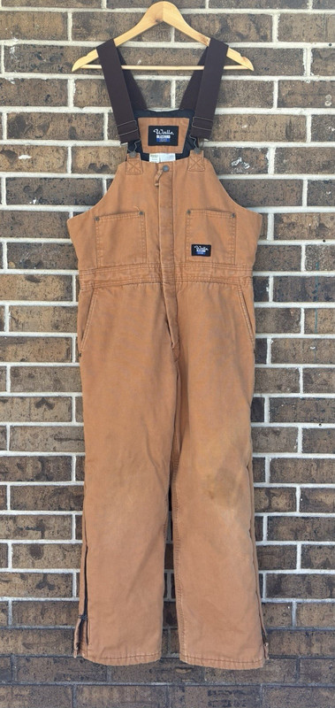 Walls Blizzard-Pruf Insulated Work Bib Overalls Men’s M Brown 