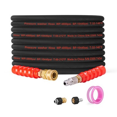 Uimoso 3/8'' x 100FT 4800 PSI High Pressure Power Washer Hose Quick Connection