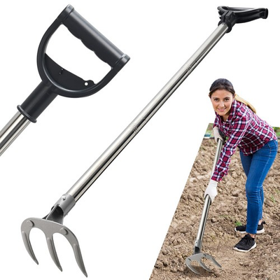 #ad Garden Hand Cultivator Rake: 65quot; Long Handle Hoe Garden Tool with Ergonomic D... $12.52