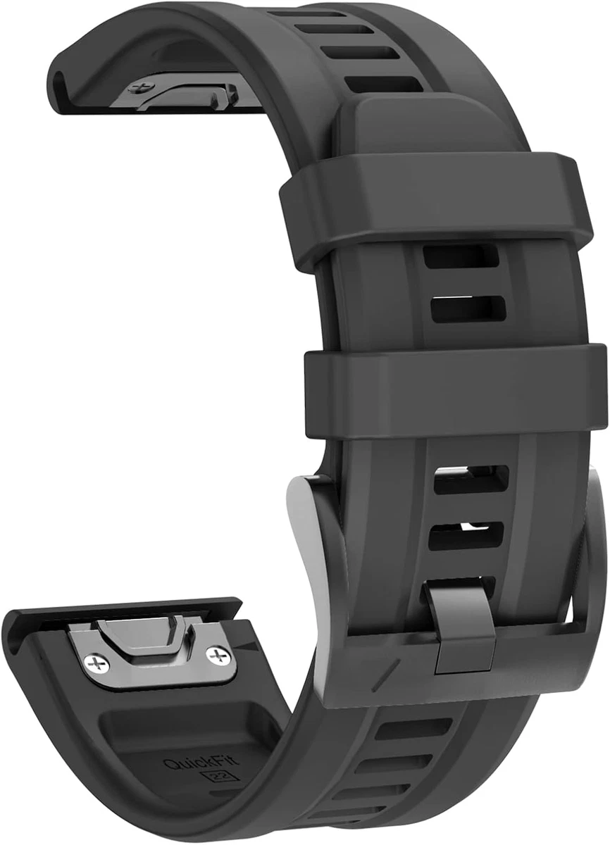 Cinturino QuickFit 26mm Per Garmin Fenix 6X/5X/5X Plus/Fenix 3 - Silicone Morbido E Impermeabile - Regolabile 130-220mm