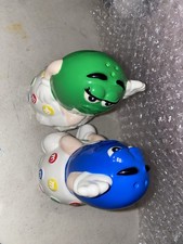 VINTAGE M & M Salt and Pepper Shakers Green and Blue Cremaric 2001 made in china