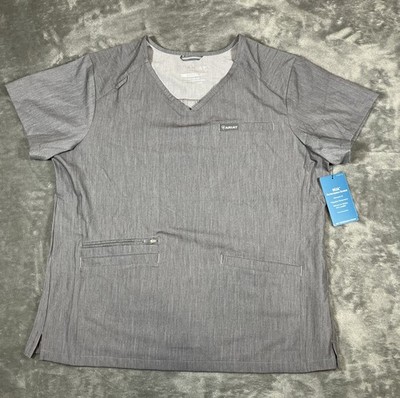 Ariat Women s Scrub Top Performance Stretch XL Pockets Gray