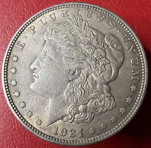 1921 $1 Morgan Silver Dollar - AU Condition Beautiful Color Coin