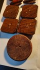Buttons Wood Antique Lot Of 9 Carved, Square, Toggle Beautiful Solid Wood — photo 5
