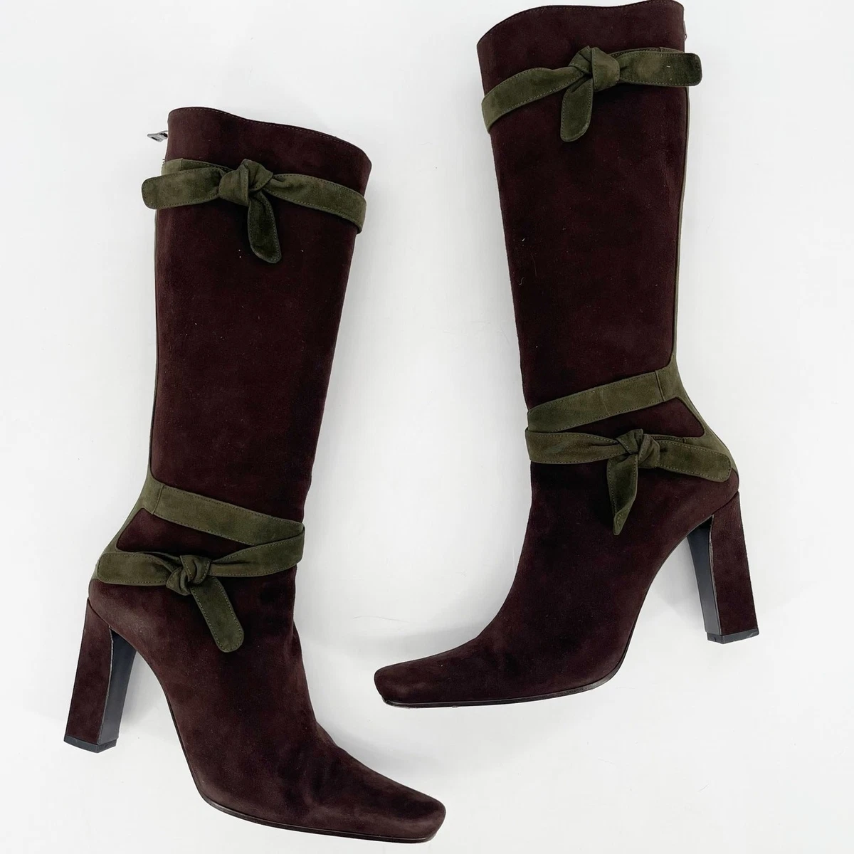 PRADA High (3-3.9 in) Heel Height Knee High Boots for Women 