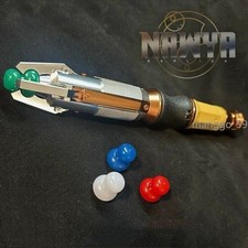 Doctor Who 11th Metal Sonic Screwdriver Cosplay Props Replica LED Colorful Light