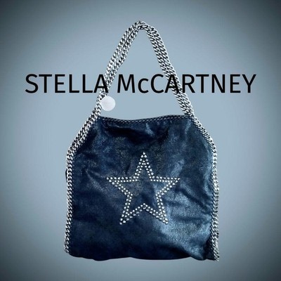 Stella Mccartney Eco Leder Schultertasche Falabella Schwarz Stern Nieten