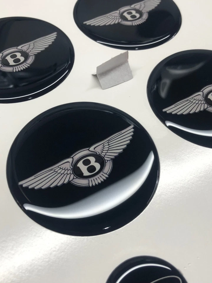 4 piezas. Todas las tallas Epoxi Bentley Emblema Logo Adhesivo Calcomanía Tapacubos Centrales Rueda Foto 2 de 4