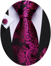 Ties for Men Paisley Silk Neckties Woven Floral Tie Sets Pocket Square Hanky Cuf