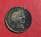 1902 US Barber SILVER Dime "LIBERTY" Shows! FINE! Old US Coin!