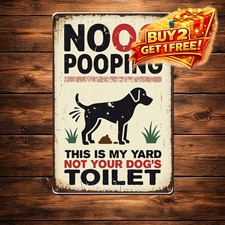 No Dog Poop This Is My Yard Square Tin Metal Sign for Cafe Bar Decor