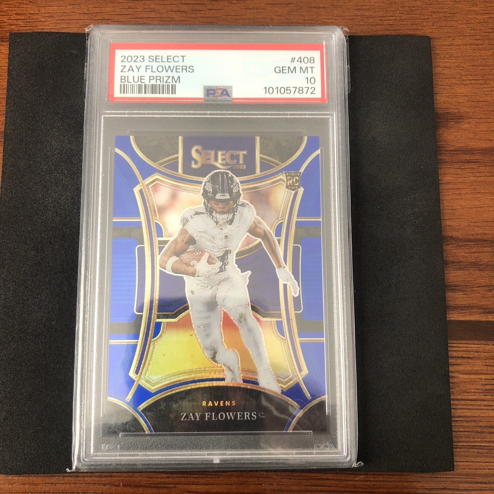 2023 Panini Select Zay Flowers Suite Level Blue Prizm #408 PSA 10 Rookie RC /99