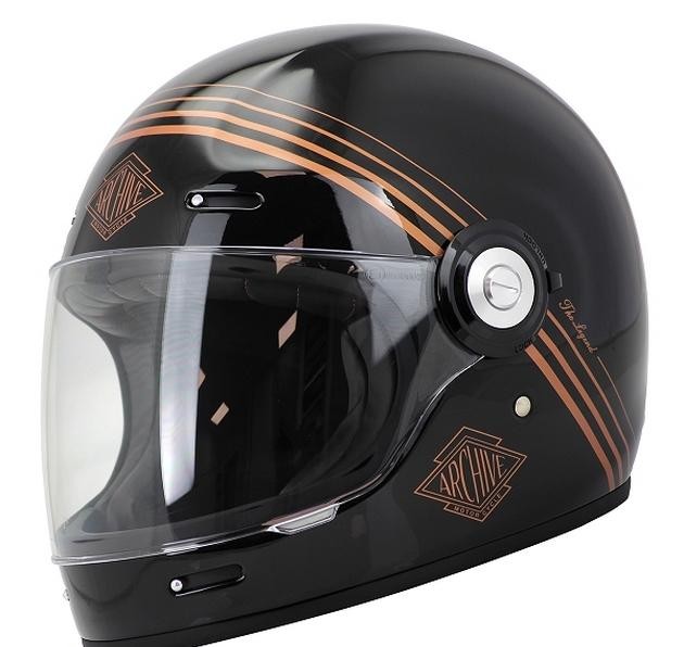 Casque intégral vintage en fibre de verre protecteur noir et or taille XXL à haute isolation