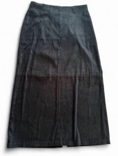 White Stag Vintage Faux Suede Maxi Long Skirt Black Women s Size 6
