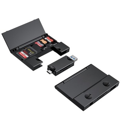 RayCue Multi-Function Card Reader Storage Box, USB3.0 High Speed Mobile Black 