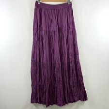 VTG Womens Whimsigoth Tiered Broomstick Maxi Skirt Sz M Purple Boho Festival
