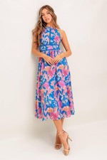 Sun-Kissed Flower Woven Midi Dress