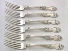 6 Wallace LA REINE Sterling Silver Forks  7 1/4" Inch - NO MONO 362g