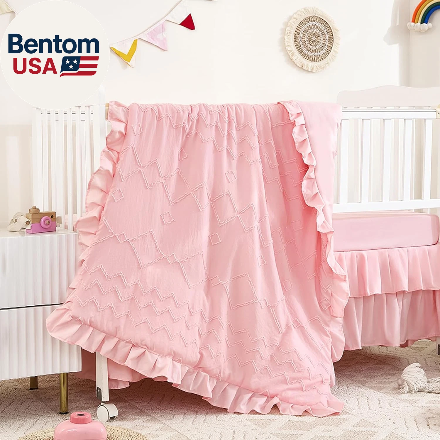 3-Piece Tufted Ruffle Crib Bedding Set for Girls - Ultra Soft Baby Bedding Set I
Opens in a new wind