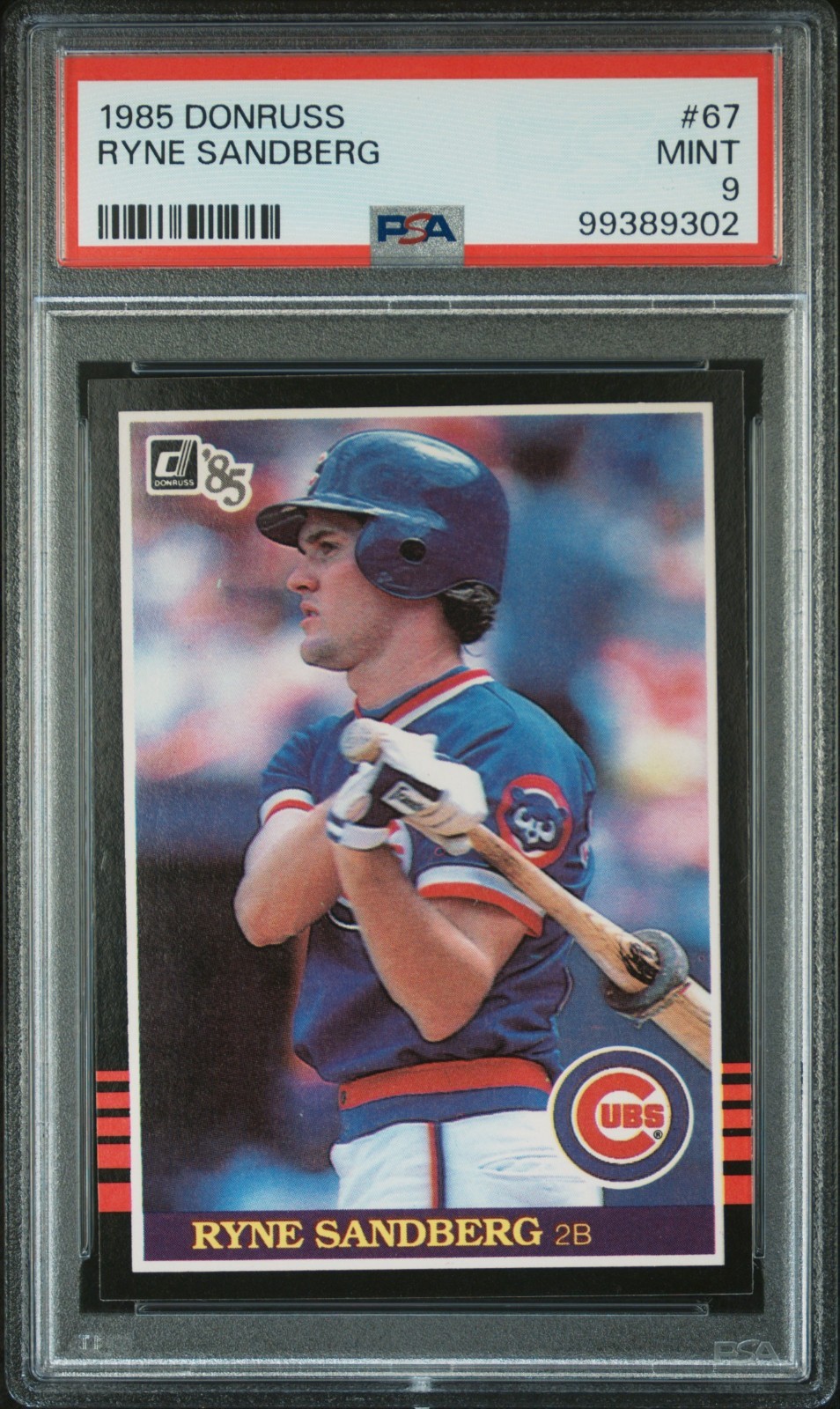 1985 DONRUSS Ryne Sandberg #67 PSA 9 Mint Chicago Cubs MLB HOF