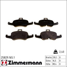 Zimmermann 25829.165.1 Bremsbelagsatz für AUDI TT FV3 FVP FV9 FVR Bremse