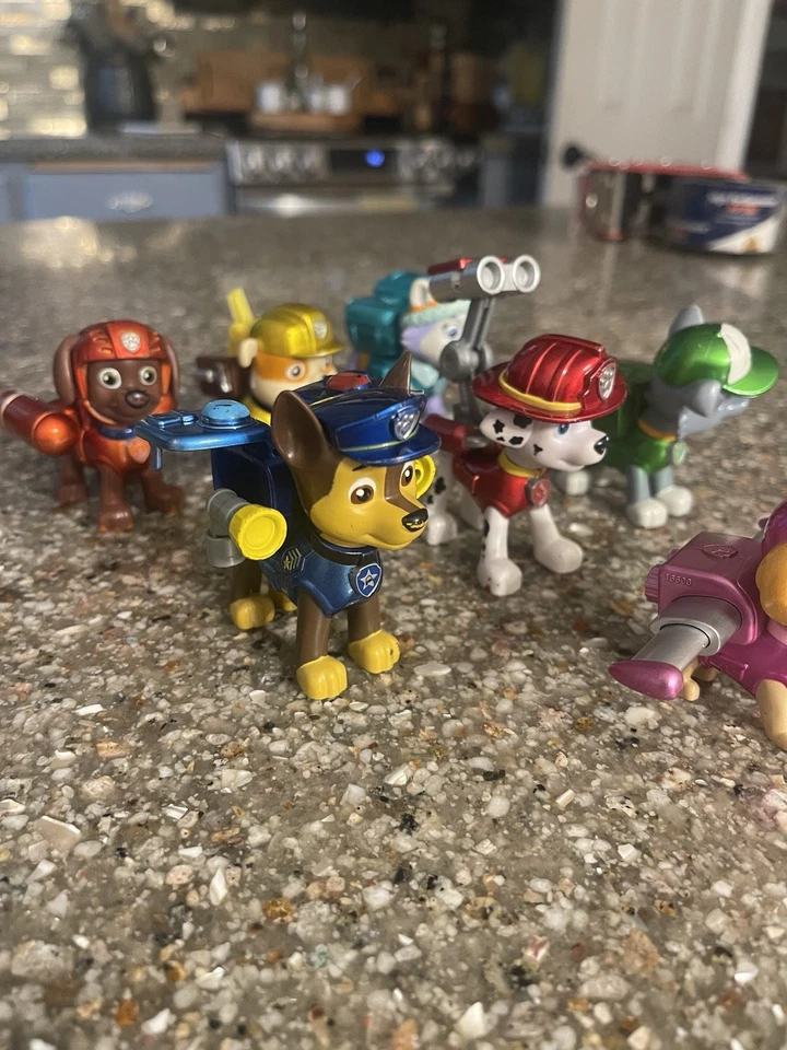 Paquete metálico de acción de la Patrulla Canina figuras Rocky Skye Marshall escombros Zuma Everest Foto 4 de 4