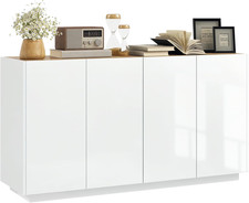 Credenza Soggiorno Con Armadietti a 2 Ante, Madia Soggiorno Moderna Con Ripiani 