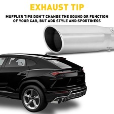 AUXITO Car Exhaust Tip 2.5 In Silver Matte Stainless Steel Muffler Pipe Clamp-On