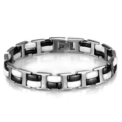 Women's Stainless Steel Bracelet Ceramic Jet - Anniversary, Mother's Day | Styli