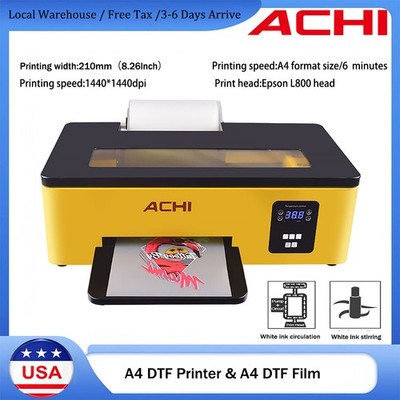 ACHI A4 DTF Inkjet Printer+DTF Film Direct To Transfer Film  For Home Office US