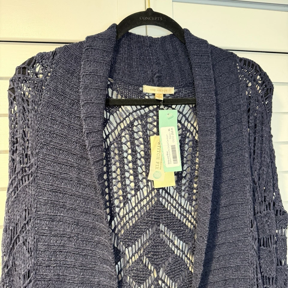 Кардиган вязаный открытый Skies Are Blue Mallori Pointelle размер XL легкий многослойный - Изображение 2 из 4