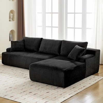 106'' Boneless Sofa L Shaped Sectional Cloud Couch with Right Chaise ,Modern Sofa