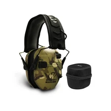 Walkers Game Ear Razor Muffs Multicam Tan Camo with Protective Case