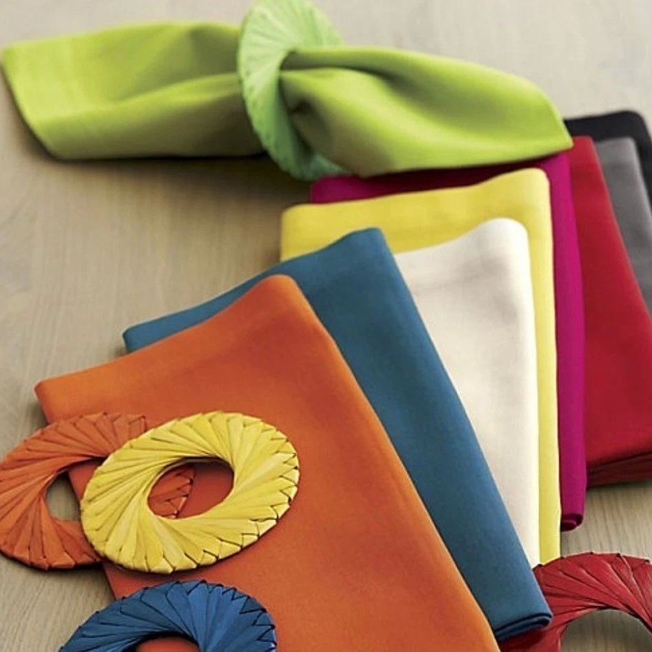 Crate & Barrel green Napkin Rings Tropic Palm Natural lot 8 Handmade raffia NEW - Image 2 of 4