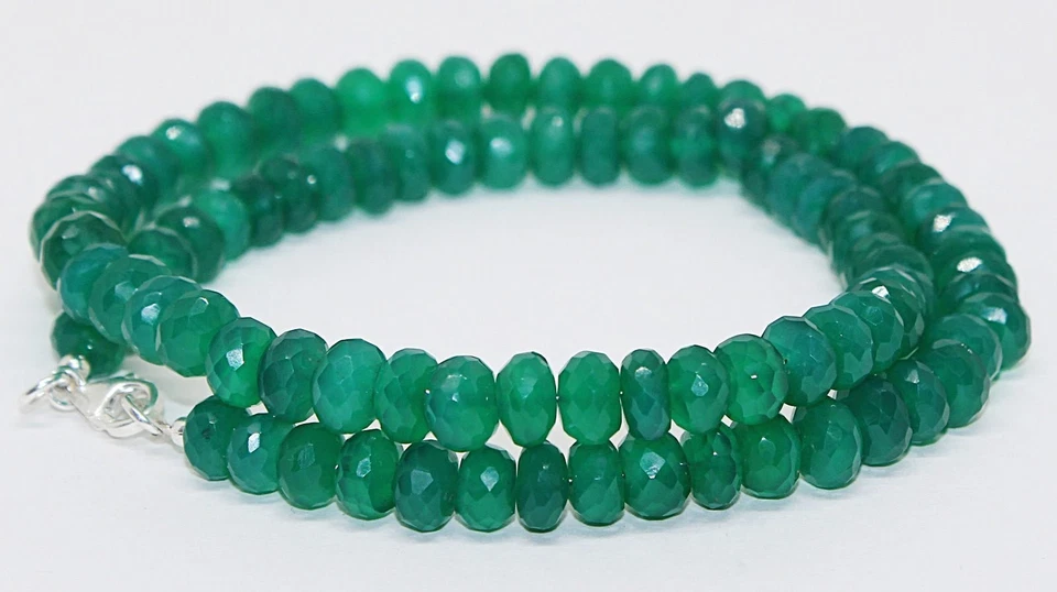 Collana bracciale argento sterling 925 pietre preziose onice verde gioielli... - Immagine 3 di 4