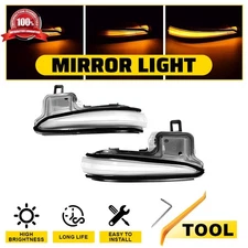 Sequential LED Side Mirror Turn Signal Lights Clear For Toyota Sienna 2020-23