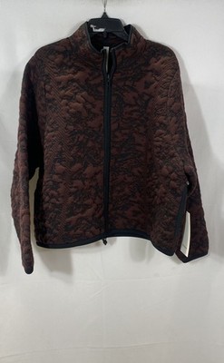 Lululemon Women's Jacquard Sweater Jacket Red Merlot Black NWT Sz 12