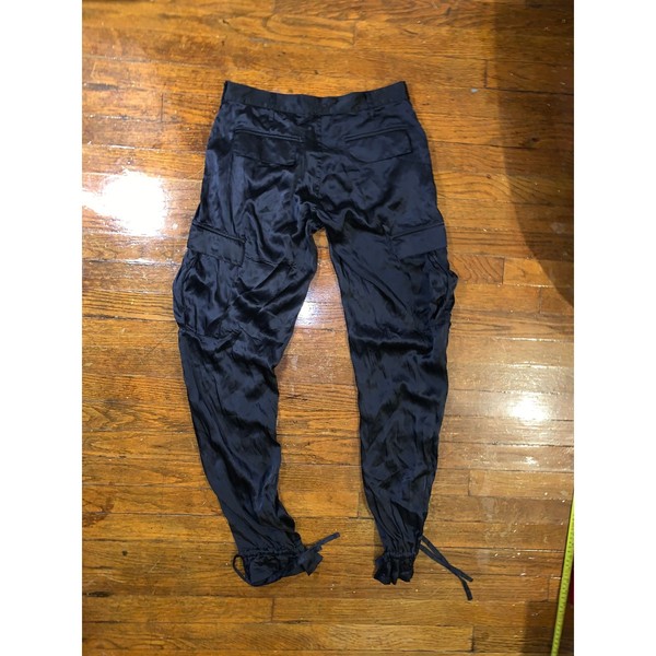 Joie Black Silk Cargo Pants Womens Size 28 Y2K Parachute Utility Wide Leg