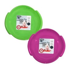 Round Snow Sled, Heavy Duty Plastic Saucer Toddler Sled with Handles 24"