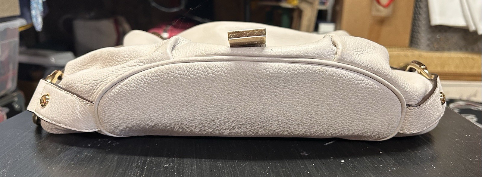 Michael Kors Fulton Large Leather Shoulder Bag Off White thumbnail 2