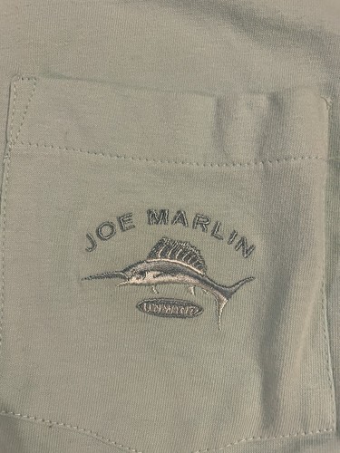 Joe Marlin Unwind Embroidery Pocket T-Shirt Men Extra Large L Color Blue New - Picture 2 of 5