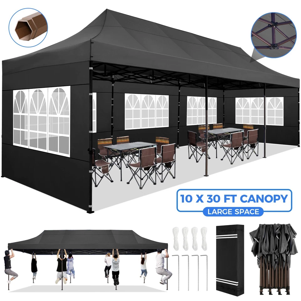 10x30' Heavy Duty Pop Up Canopy Commercial Tent Waterproof Gazebo Outdoor Party, - Image 3 of 4