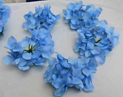 5 blaue Hortensienblütenköpfe - Hochzeitsblumen, Wandaufsteller etc. Auflösung