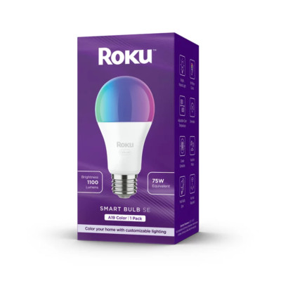 Roku Smart Home Smart Bulb SE (Color) with 16 Million Color Options, 12 Watts - 